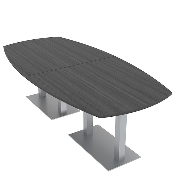 45 in W, 96 in L, 29 in H, Engineered Wood Top, Grey